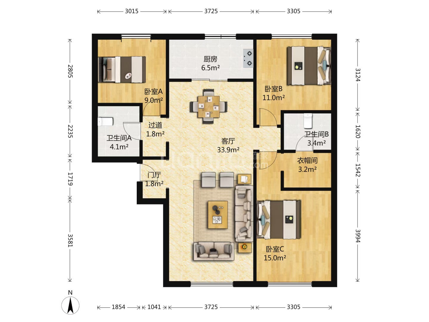 金隅万科城28号楼2单元304室