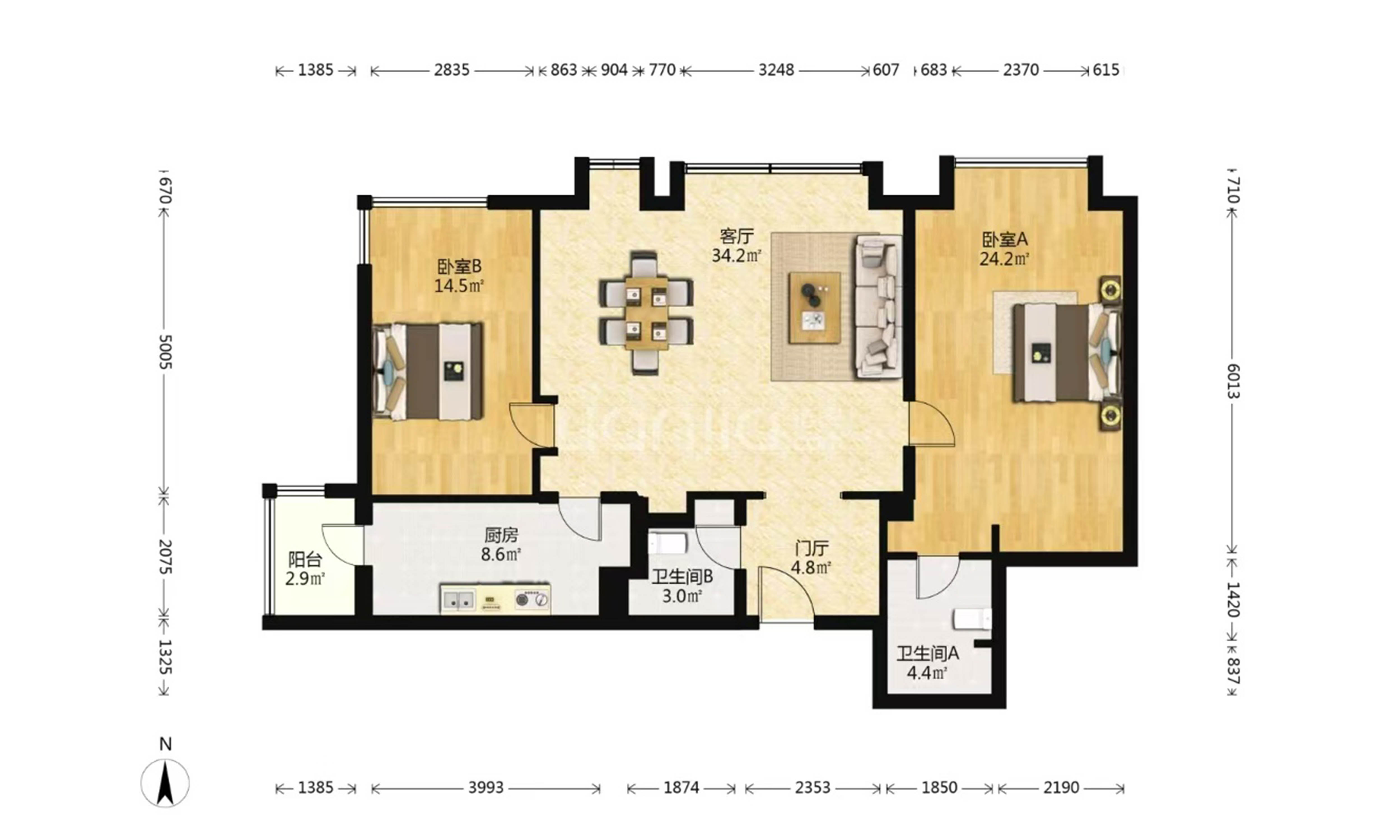 富力爱丁堡公馆1号楼D单元D-1205室